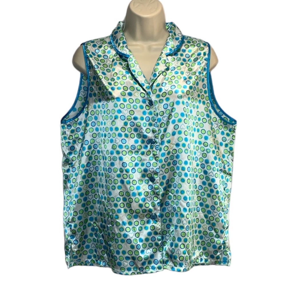 Vintage Passport Woman Night Pajamas Shirt Top Sleeveless Size XL